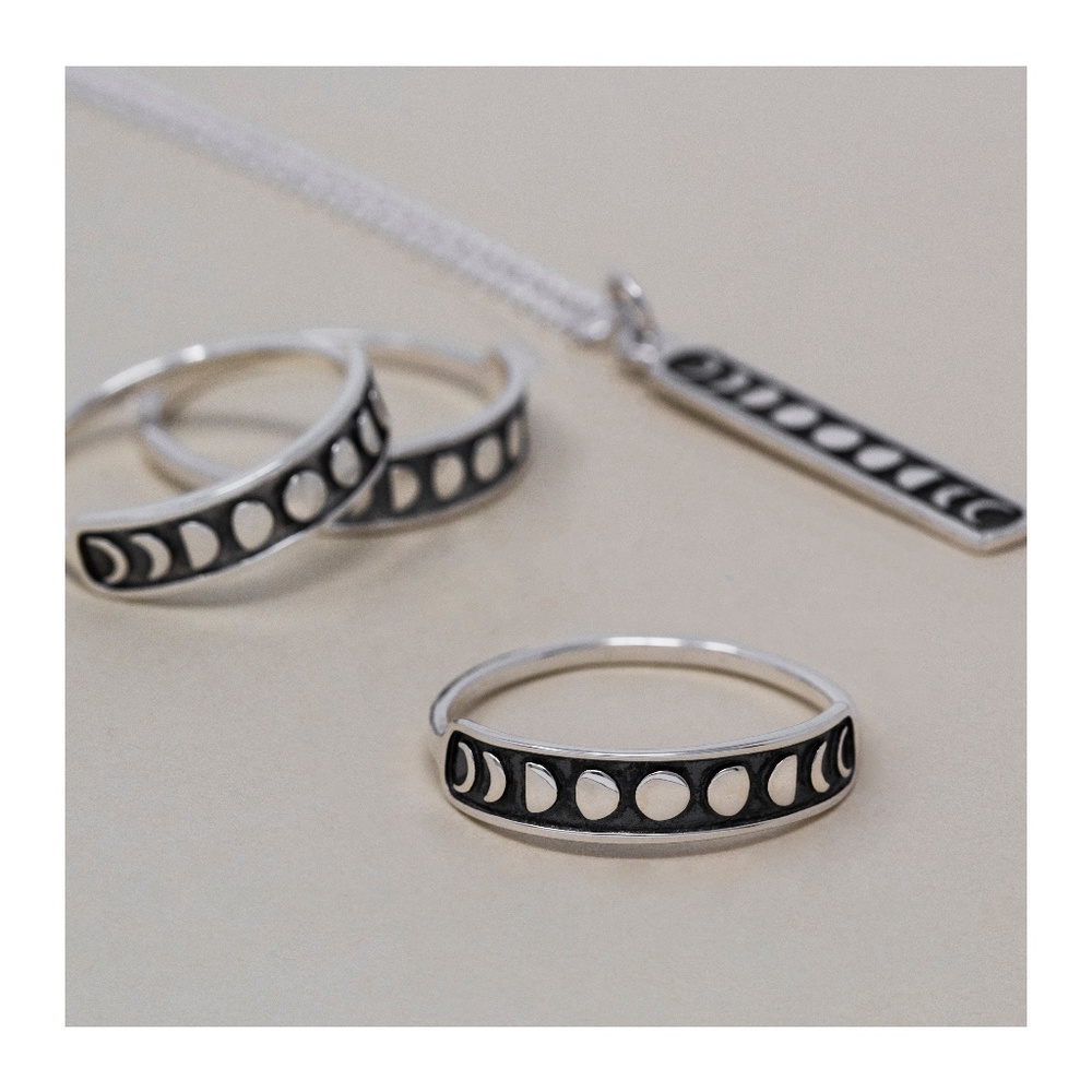 ▹Sterling Silver Moon Phase Ring◃